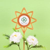 DIY Blumenstecker Blume kupferfarben-Dekorationsbeispiel mit Fotoaufkleber Alles Gute