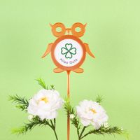 DIY Blumenstecker Eule kupferfarben-Dekorationsbeispiel mit Fotoaufkleber Alles Gute